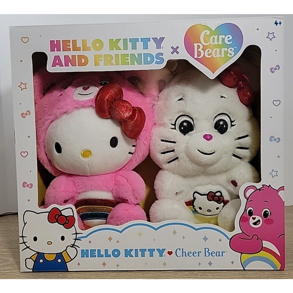 Hello Kitty And Friends x Care Bears Hello Kitty Loves Cheer Bear 10" 2-Pack